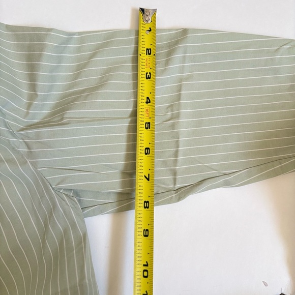 Zara Sage Green Striped Shirt - Picture 9 of 14